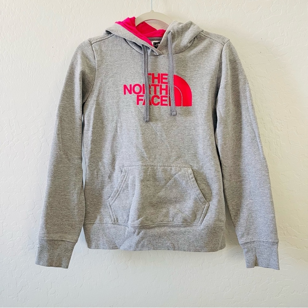 The North Face Gray and Pink Hoodie